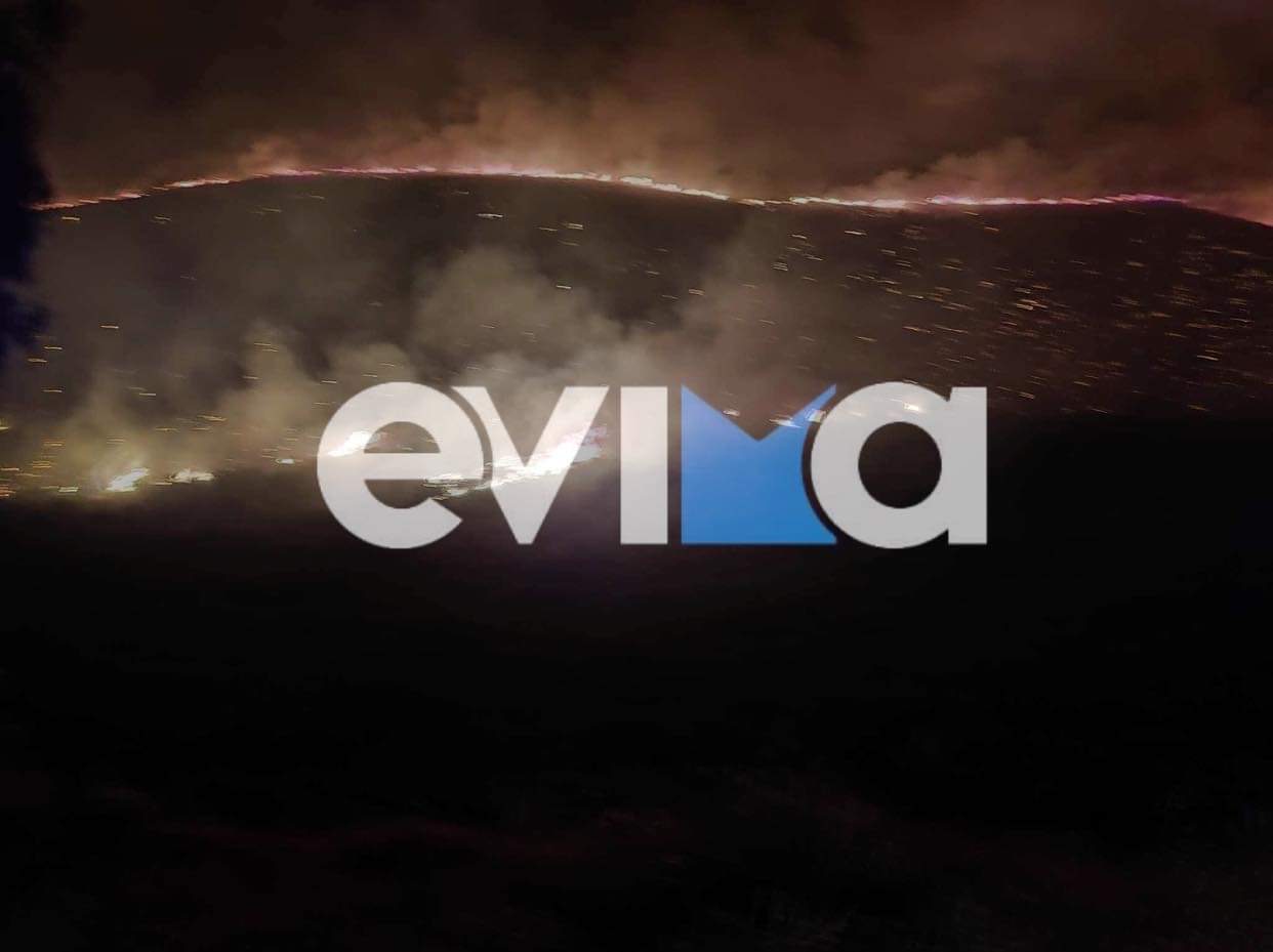 Εύβοια: Στο μέτωπο της φωτιάς στο Αλιβέρι Κελαϊδίτης, Μπαράκος, Μαστροκώστας – Δύσκολη νύχτα