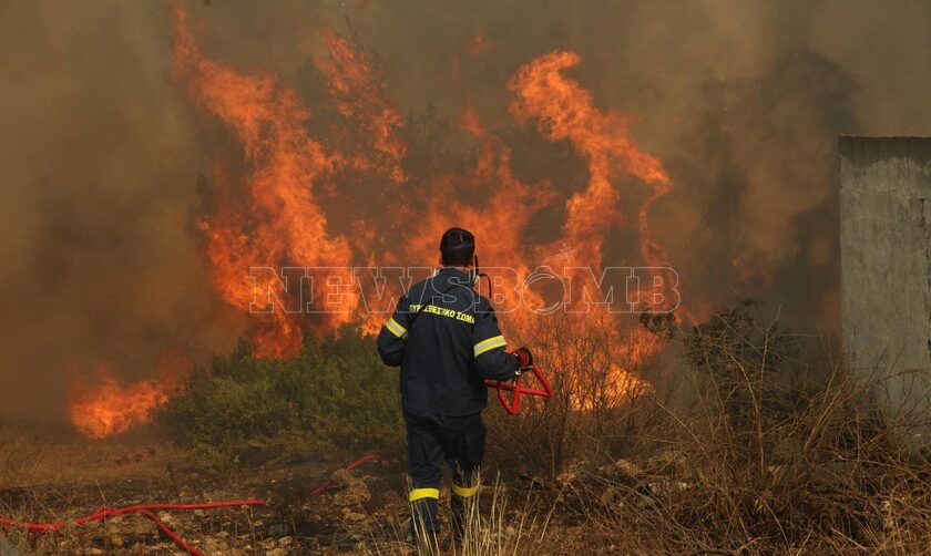 Φωτιά στο Ραχώνι Θάσου- Επιχειρούν επίγειες και εναέριες δυνάμεις