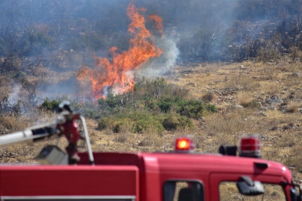 Φωτιά στον Ωρωπό – Καίει ξερά χόρτα