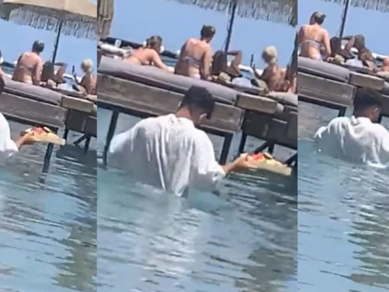 Πρόστιμα στο beach bar όπου σερβιτόρος σέρβιρε μπαίνοντας στη θάλασσα