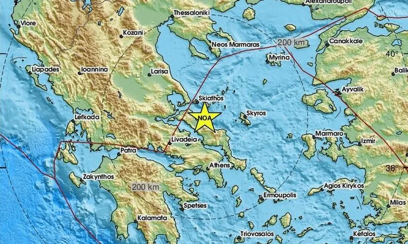 Σεισμός στις Σποράδες αισθητός και στην Εύβοια