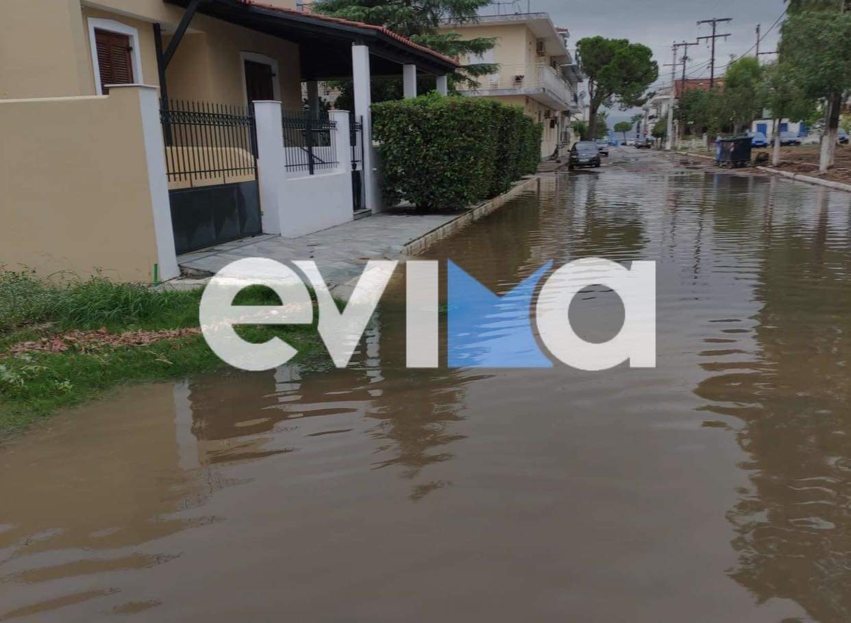 Κακοκαιρία «Elias» στην Εύβοια: Τα φερτά υλικά βούλωσαν τα φρεάτια – Πλημμύρισαν δρόμοι (pics)