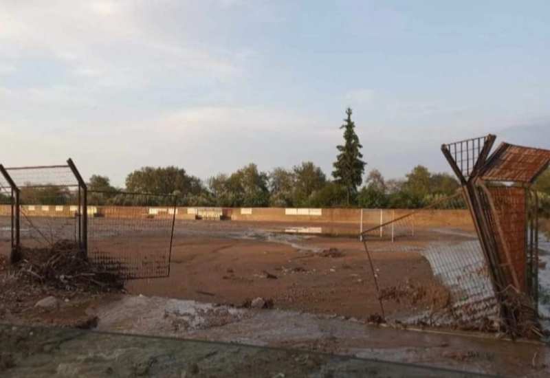 Εύβοια: Η κακοκαιρία Elias «σάρωσε» γνωστό γήπεδο του νησιού