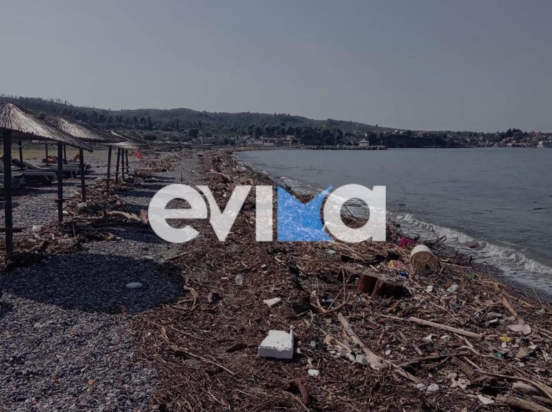 Κακοκαιρία Εlias, η επόμενη ημέρα: Σωρός τα φερτά υλικά και τα μπάζα στις παραλίες της Εύβοιας