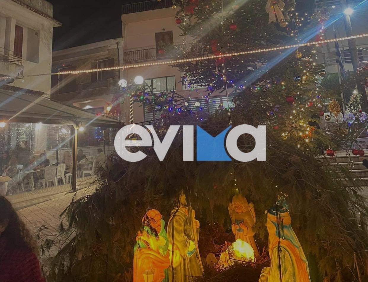 Δήμαρχος στην Εύβοια άναψε το Χριστουγεννιάτικο δέντρο και ανακοίνωσε νέα έργα!