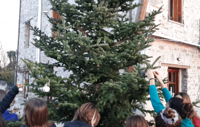 Εύβοια: Τα παιδιά του Δημοτικού Ωρεών στόλισαν το δέντρο του χωριού