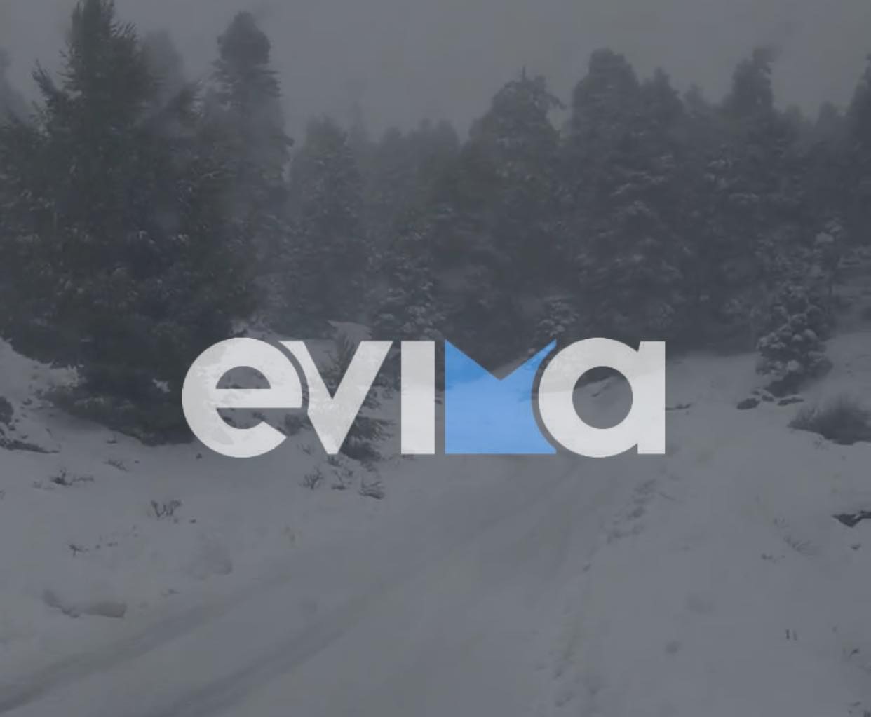 Σε λευκό κλοιό η Εύβοια: Χιόνια στα χωριά – Στους δρόμους τα μηχανήματα (vid)