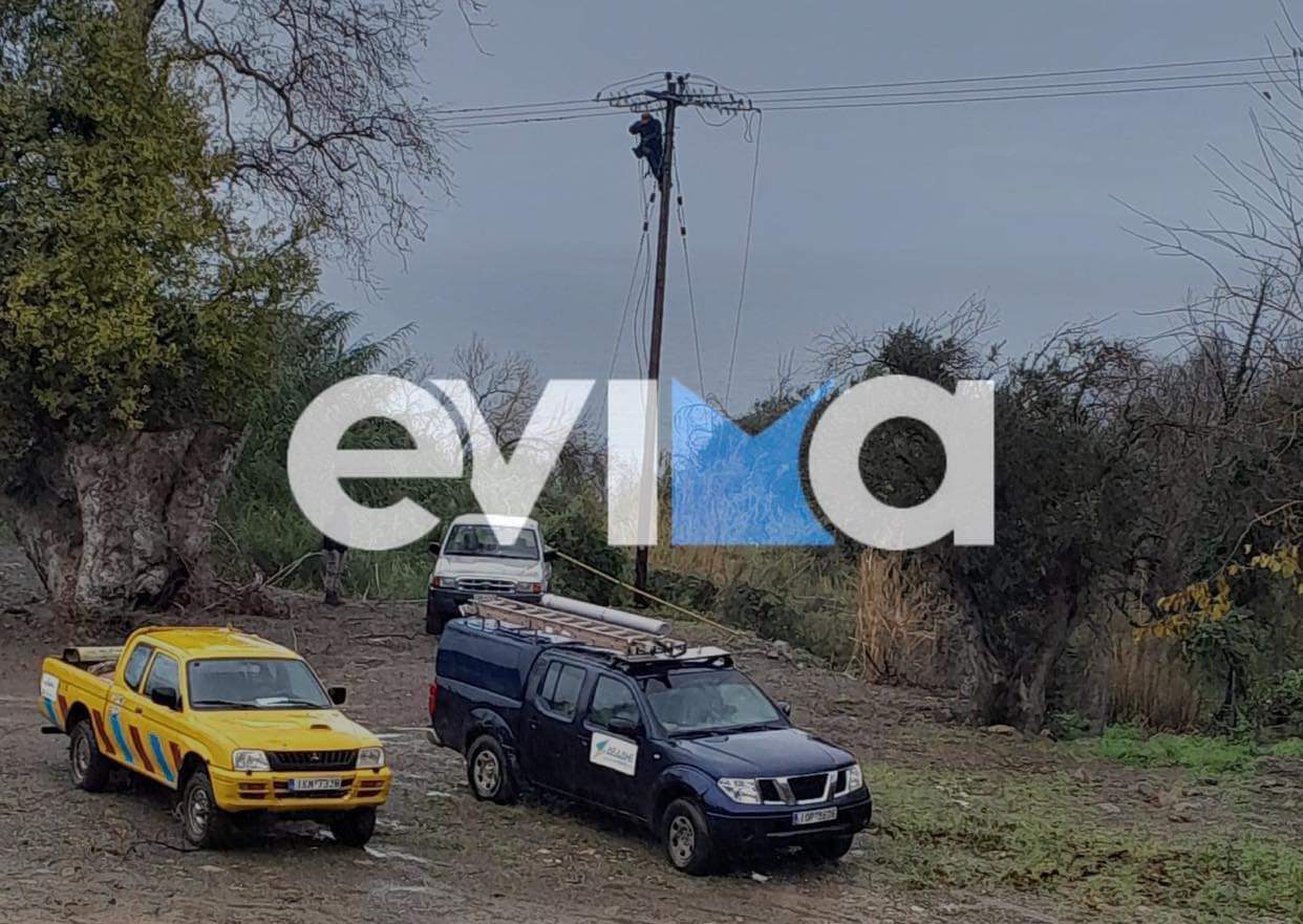 Κακοκαιρία στην Εύβοια: «Μάχη» δίνουν οι τεχνικοί της ΔΕΔΔΗΕ για να δώσουν ρεύμα σε χωριά