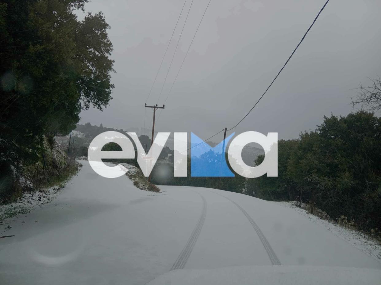 Κακοκαιρία στην Εύβοια: Χιονίζει στη Σέττα – Το έστρωσε για τα καλά στο χωριό – Υπέροχες εικόνες