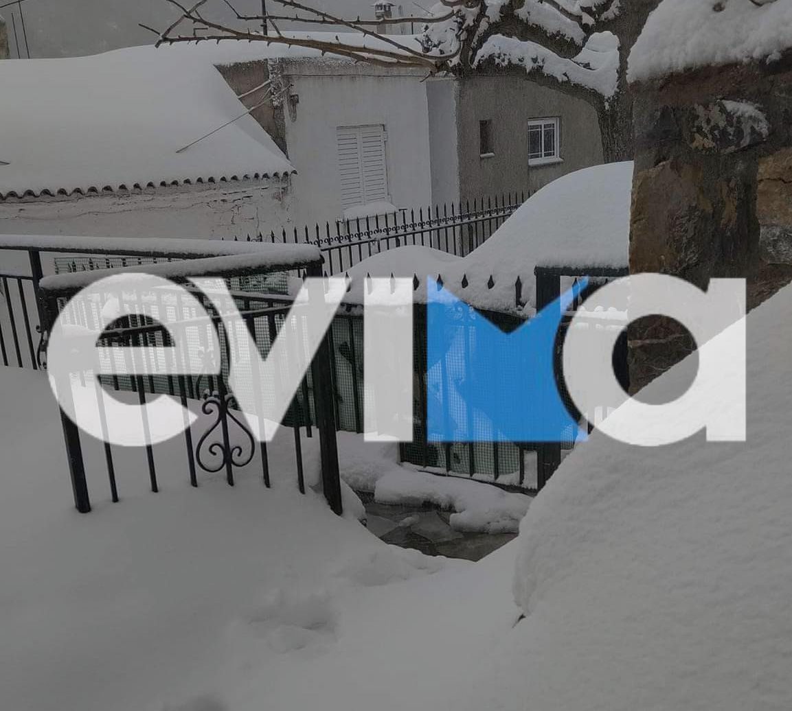 Σε ποιο χωριό της Εύβοιας έπεσαν πάνω από 20 πόντοι χιόνι