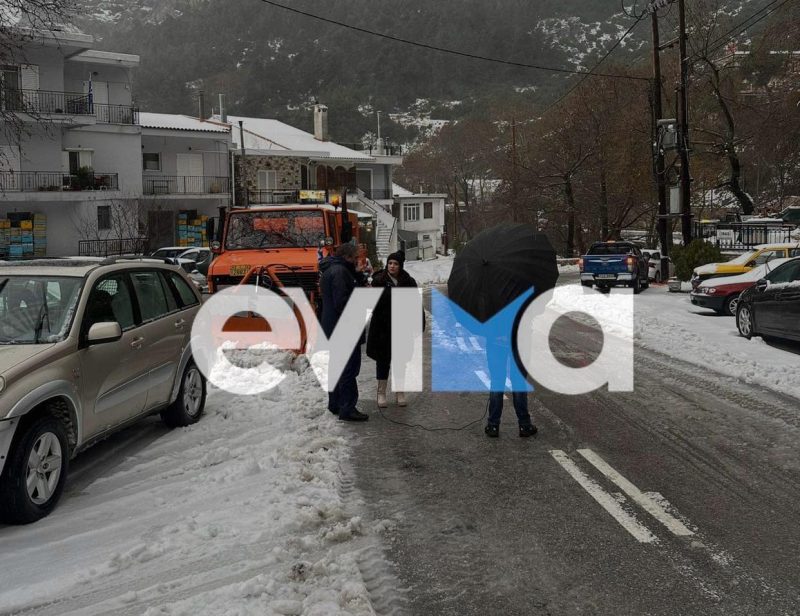 Κακοκαιρία με χιόνια στην Εύβοια: Ποιες τοπικές κοινότητες «φούλαραν» με αλάτι