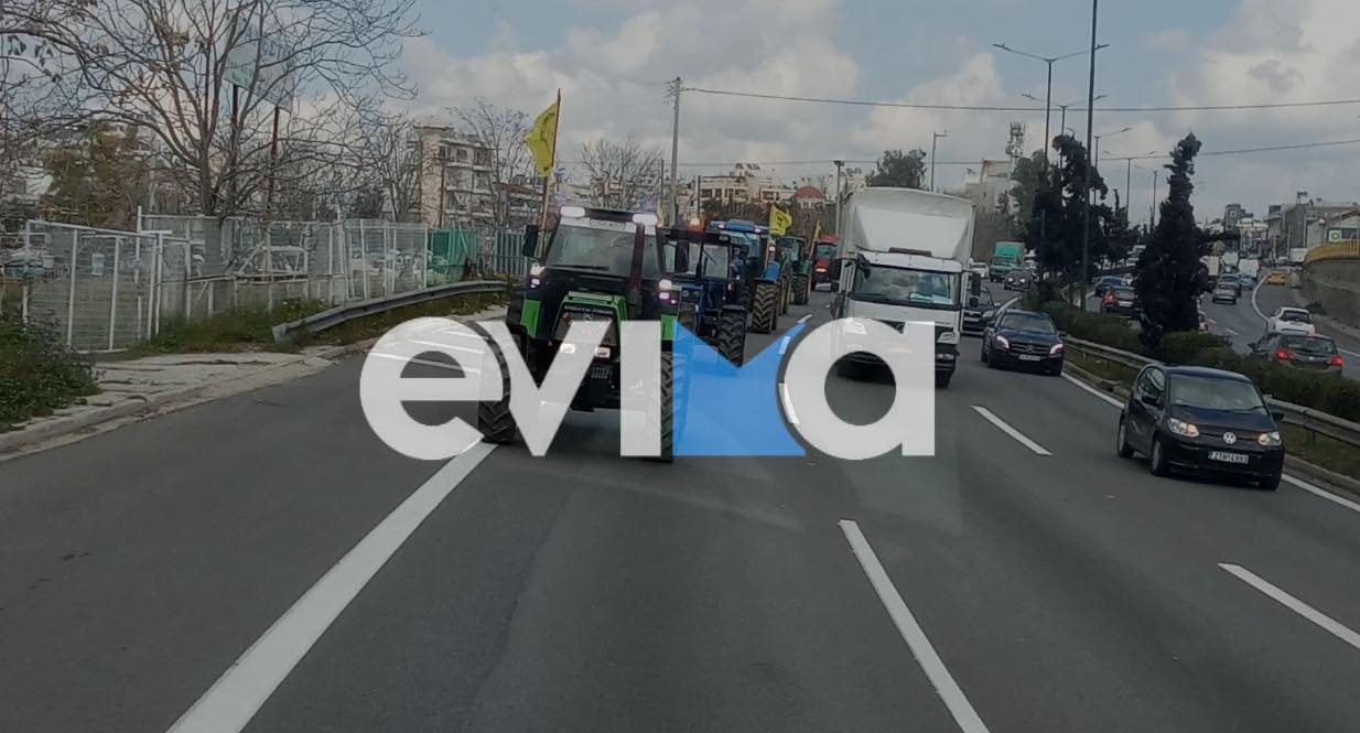 Μπήκαν πρώτοι στην Αθήνα οι αγρότες της Εύβοιας με τα τρακτέρ τους – Αποκλειστικό βίντεο