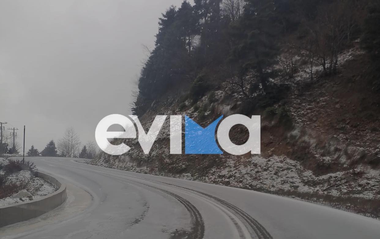 Χιόνια ξανά στην Εύβοια – Δείτε ποια περιοχή «ντύθηκε» στα λευκά