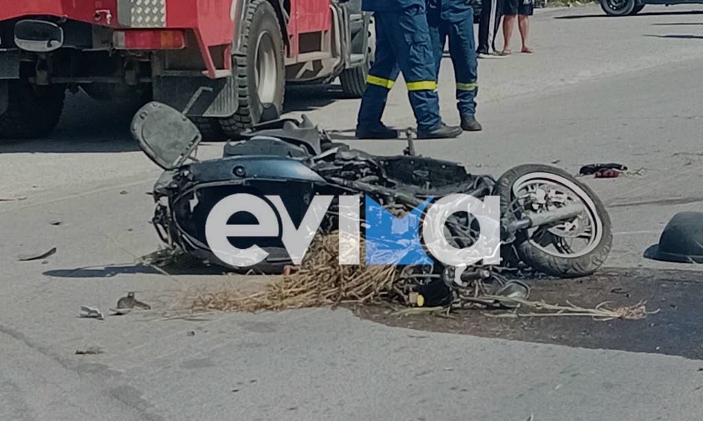 Νέο σοβαρό τροχαίο στην Εύβοια: ΙΧ συγκρούστηκε με μηχανή – Στο νοσοκομείο ο οδηγός (pics&vid)