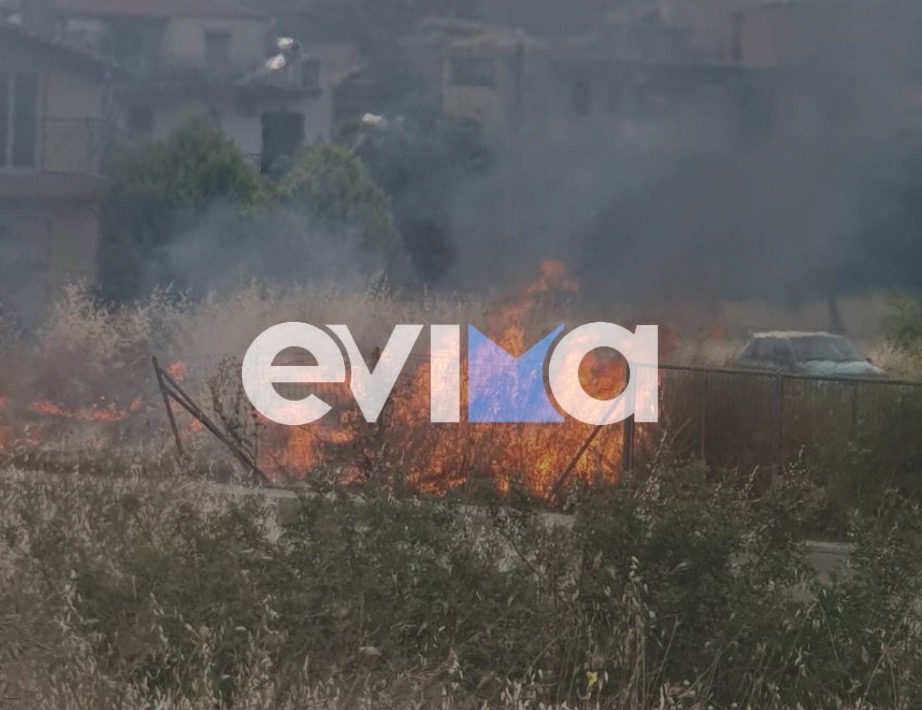 Φωτιά τώρα στην Εύβοια δίπλα σε σπίτια