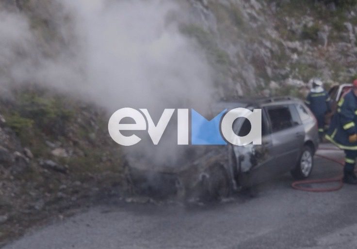 Φωτιά στην Εύβοια: Αυτοκίνητο με μία γυναίκα και τρία παιδιά τυλίχθηκε στις φλόγες – Οι πρώτες εικόνες
