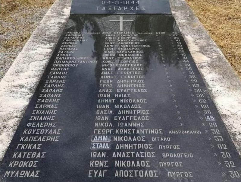 H Eύβοια τιμά τα 81 χρόνια από το Ολοκαύτωμα των Ταξιαρχών