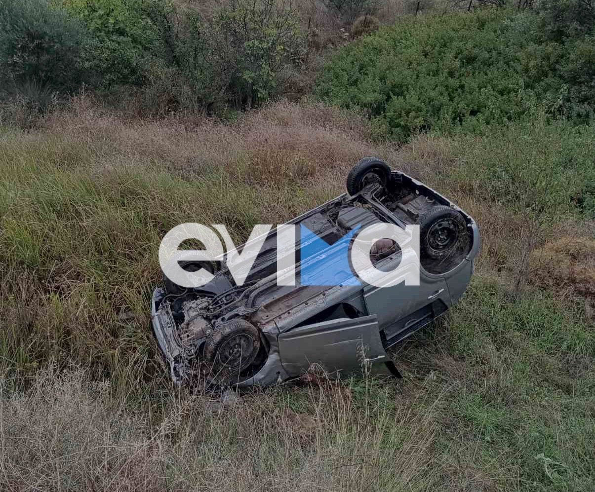 Σοβαρό τροχαίο στην Εύβοια: Αυτοκίνητο έπεσε σε ρέμα