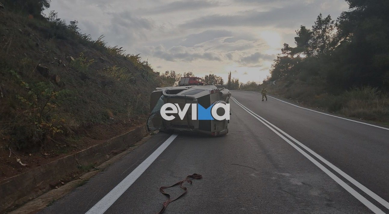 Σοβαρό τροχαίο στην Εύβοια: Τζιπ τούμπαρε σε κεντρικό δρόμο, ένας τραυματίας