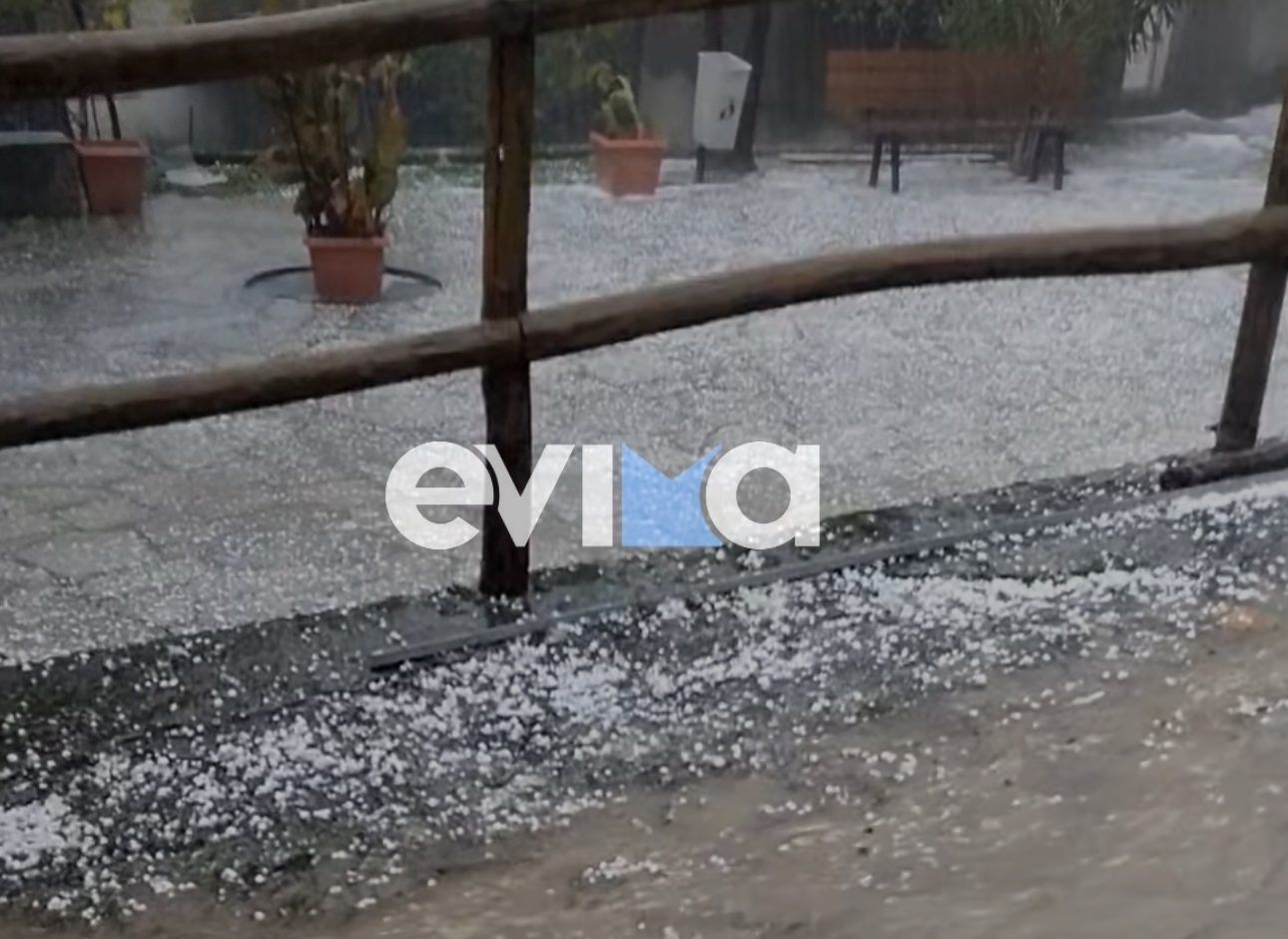 Το «έστρωσε» στην Εύβοια: Νέο βίντεο από την κακοκαιρία