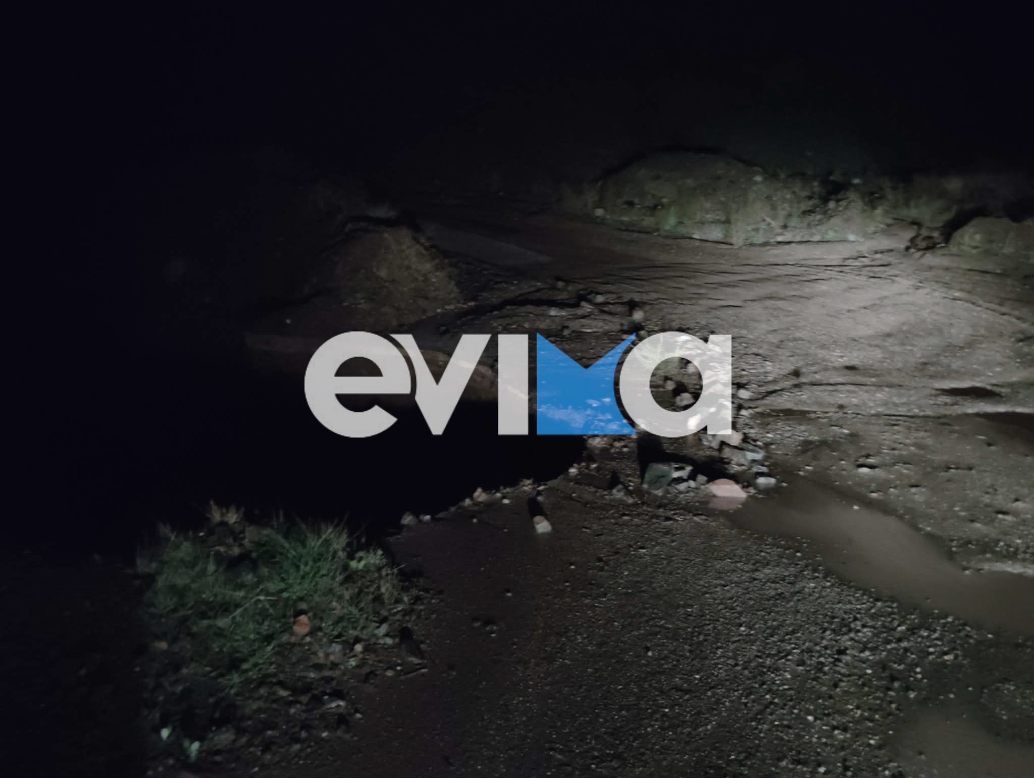 Κακοκαιρία στην Εύβοια: Καθίζηση σε δρόμο που οδηγεί σε μοναστήρι (εικόνες)