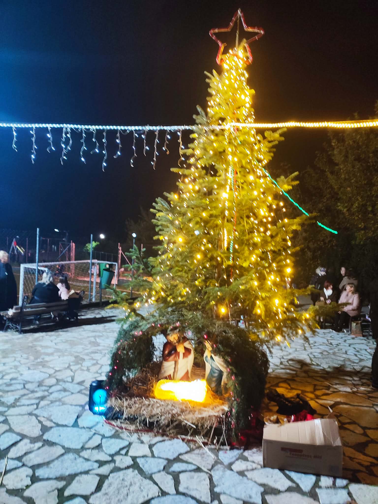 Χριστούγεννα στο Μίστρο Ευβοίας: Ο πρόεδρος άναψε το χριστουγεννιάτικο δέντρο- Εικόνες