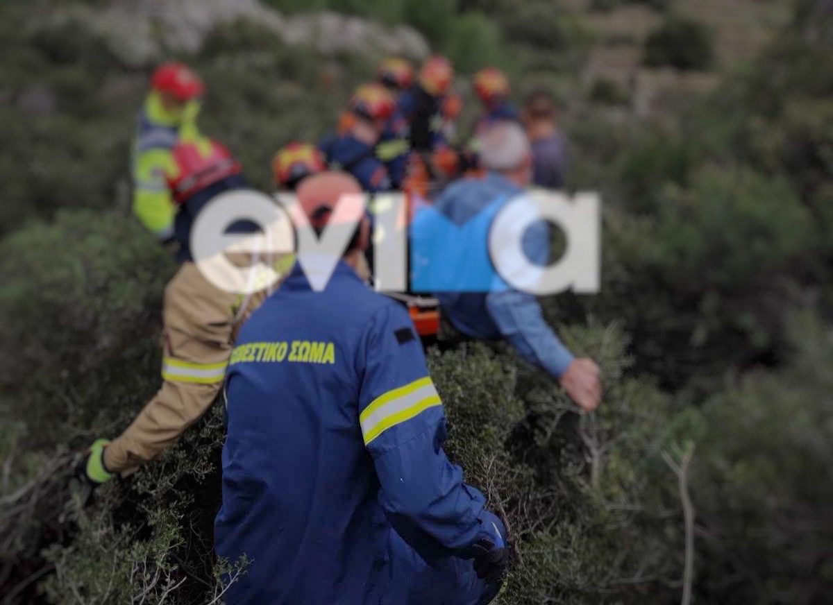 Βοσκός έπεσε σε χαράδρα με βράχια  στην Εύβοια – Οι πρώτες εικόνες