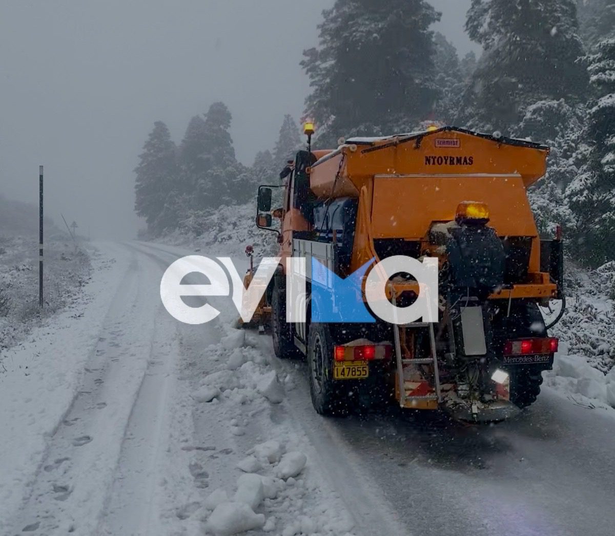 Χιόνια στην Εύβοια: Που χρειάζονται αντιολισθητικές αλυσίδες