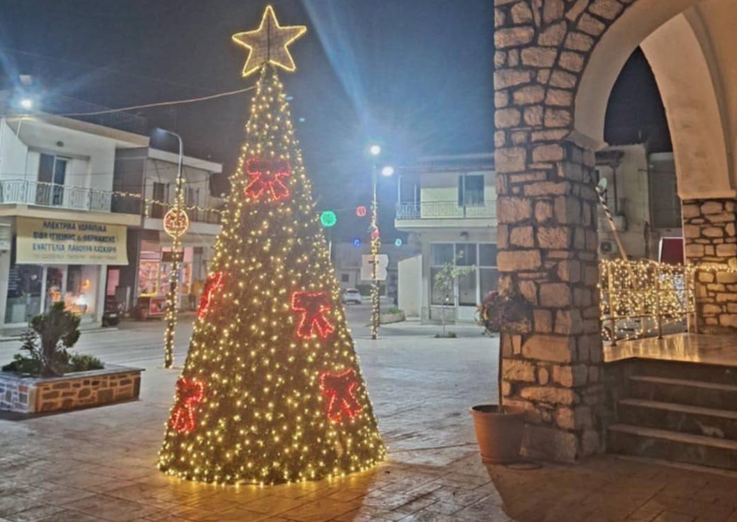 Άναψε το Χριστουγεννιάτικο δέντρο στα Κριεζά Ευβοίας – Όμορφες εικόνες