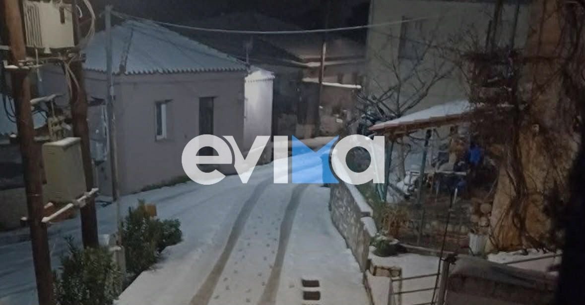 Κακοκαιρία σήμερα στην Εύβοια με ισχυρές βροχές και χιόνια