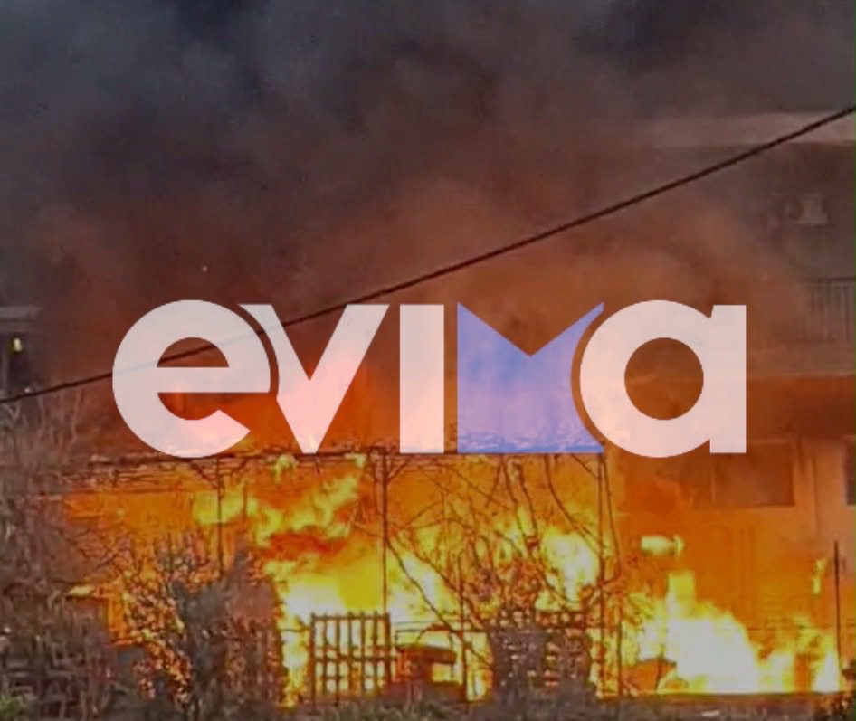 Φωτιά τώρα σε σπίτι στην Εύβοια: Συγκλονιστικό βίντεο