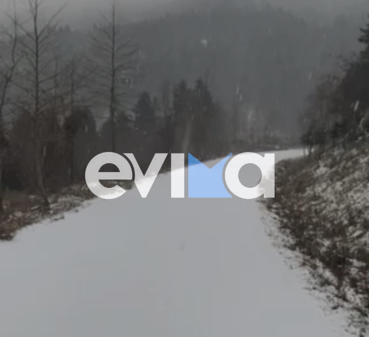 Πυκνή χιονόπτωση και χιονόστρωση τώρα στην Εύβοια – Οι περιοχές (vid)