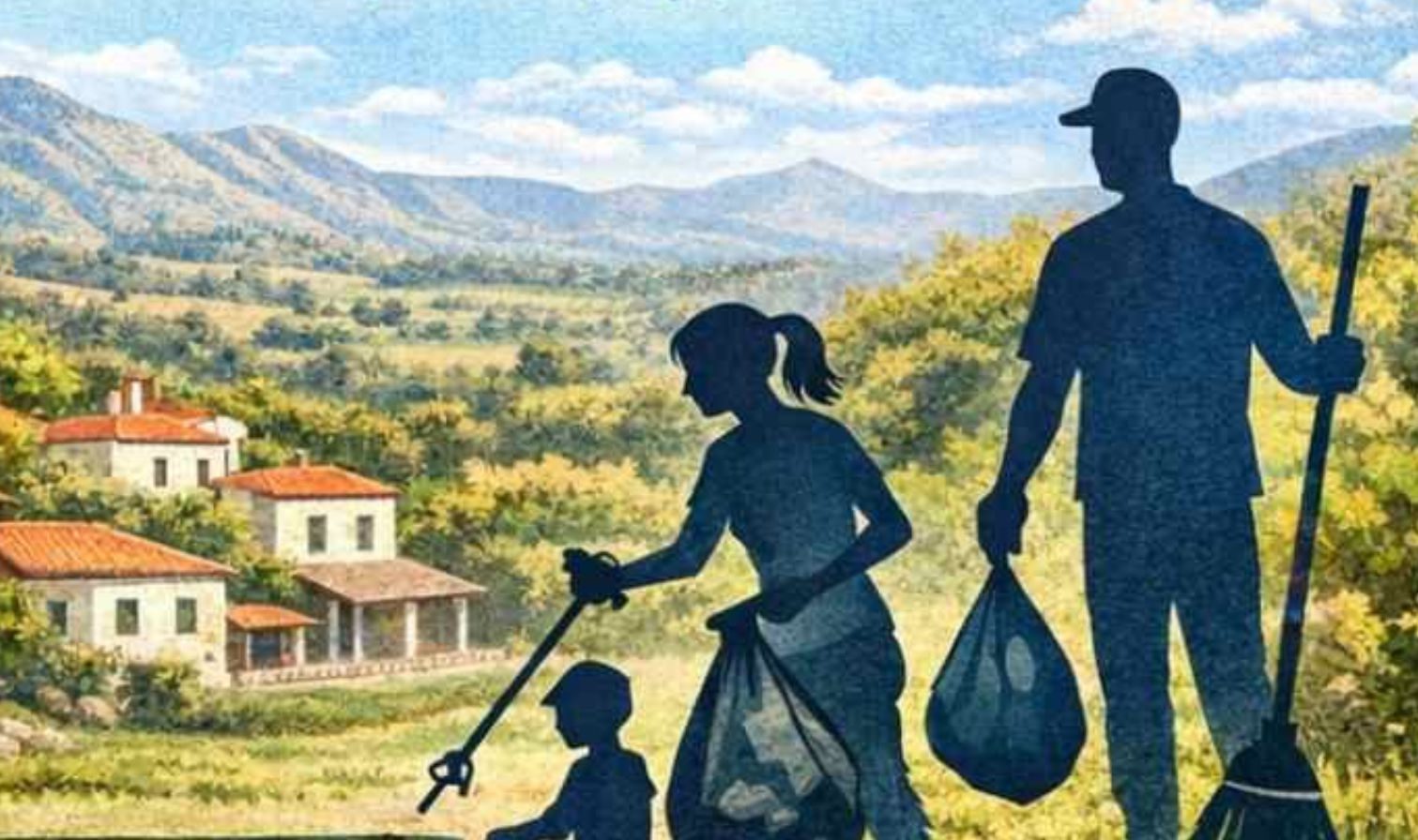 Κάτοικοι καθαρίζουν ένα ολόκληρο χωριό στην Εύβοια