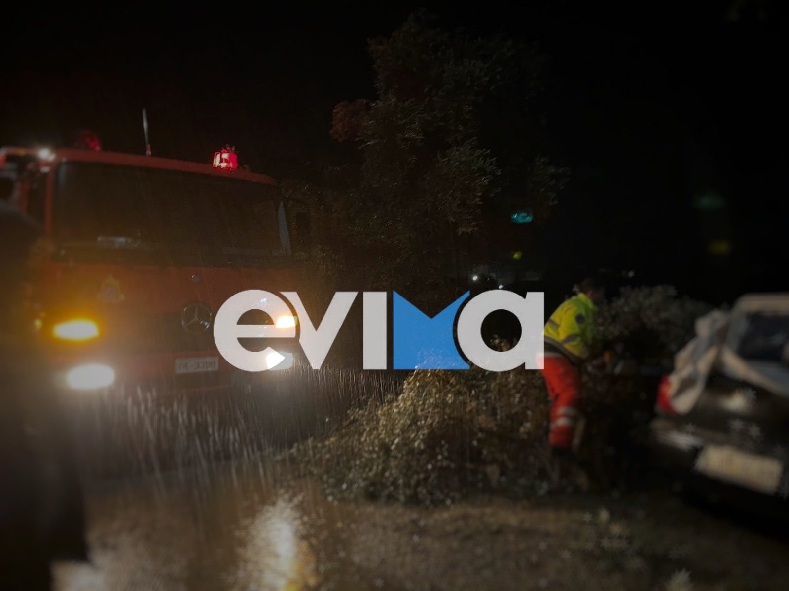Σοβαρά προβλήματα από την κακοκαιρία στην Εύβοια: Δέντρο καταπλάκωσε αυτοκίνητο – Εικόνες