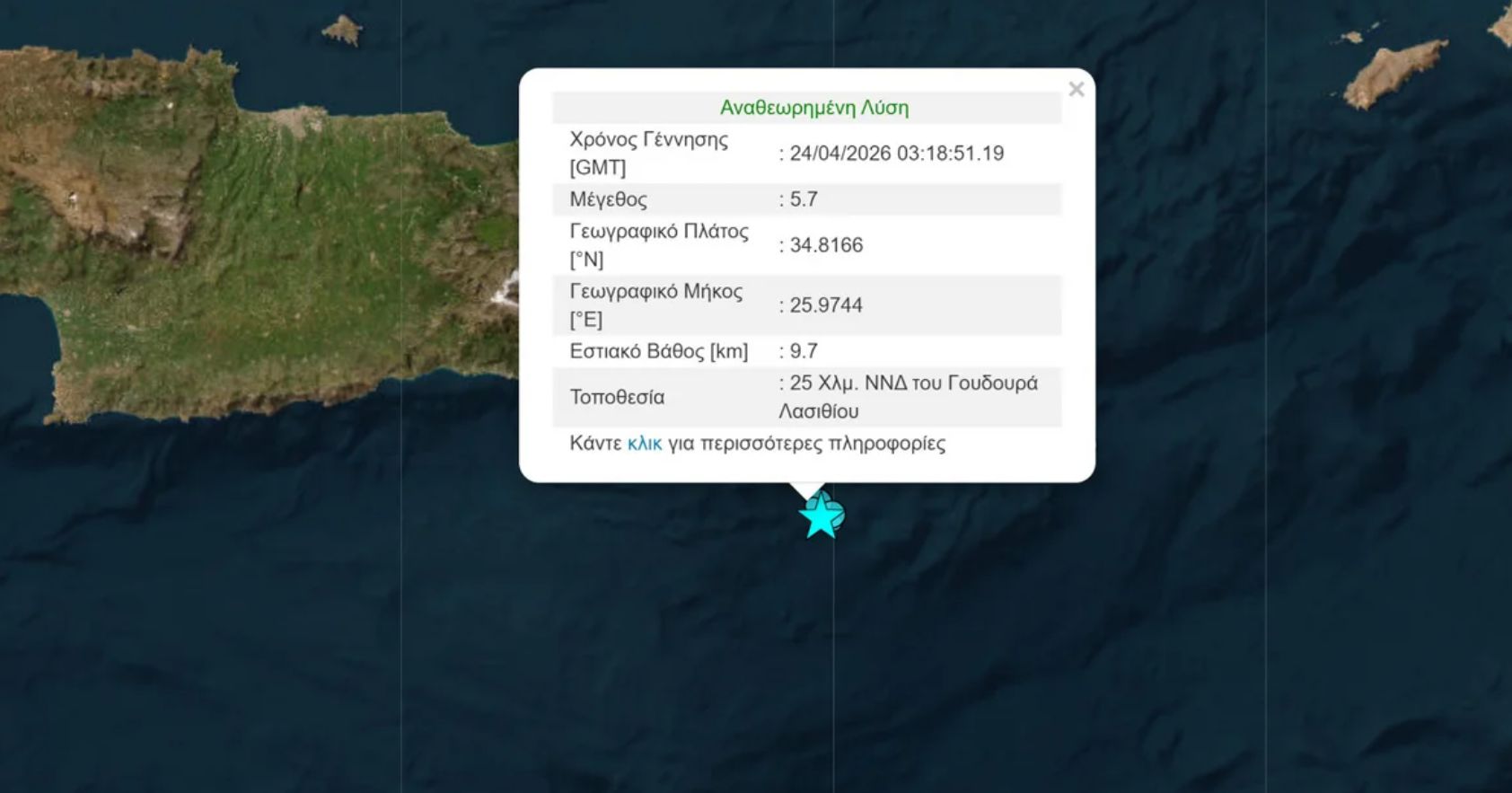 «Καμπανάκι» Παπαδόπουλου για τα 5,7R στην Κρήτη: «Δεν είμαστε βέβαιοι αν ήταν ο κύριος σεισμός»
