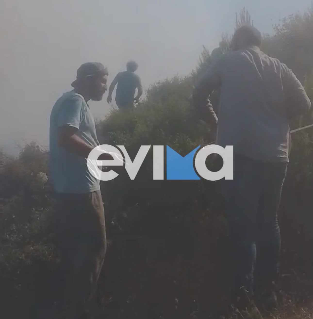 Φωτιά στην Εύβοια: Στην πρώτη γραμμή ρητινοκαλλιεργητές και δασεργάτες για να σώσουν το δάσος στο Σπαθάρι