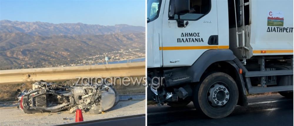 Τραγωδία στα Χανιά: Νεκρός 33χρονος μετά από σύγκρουση της μηχανής του με απορριμματοφόρο