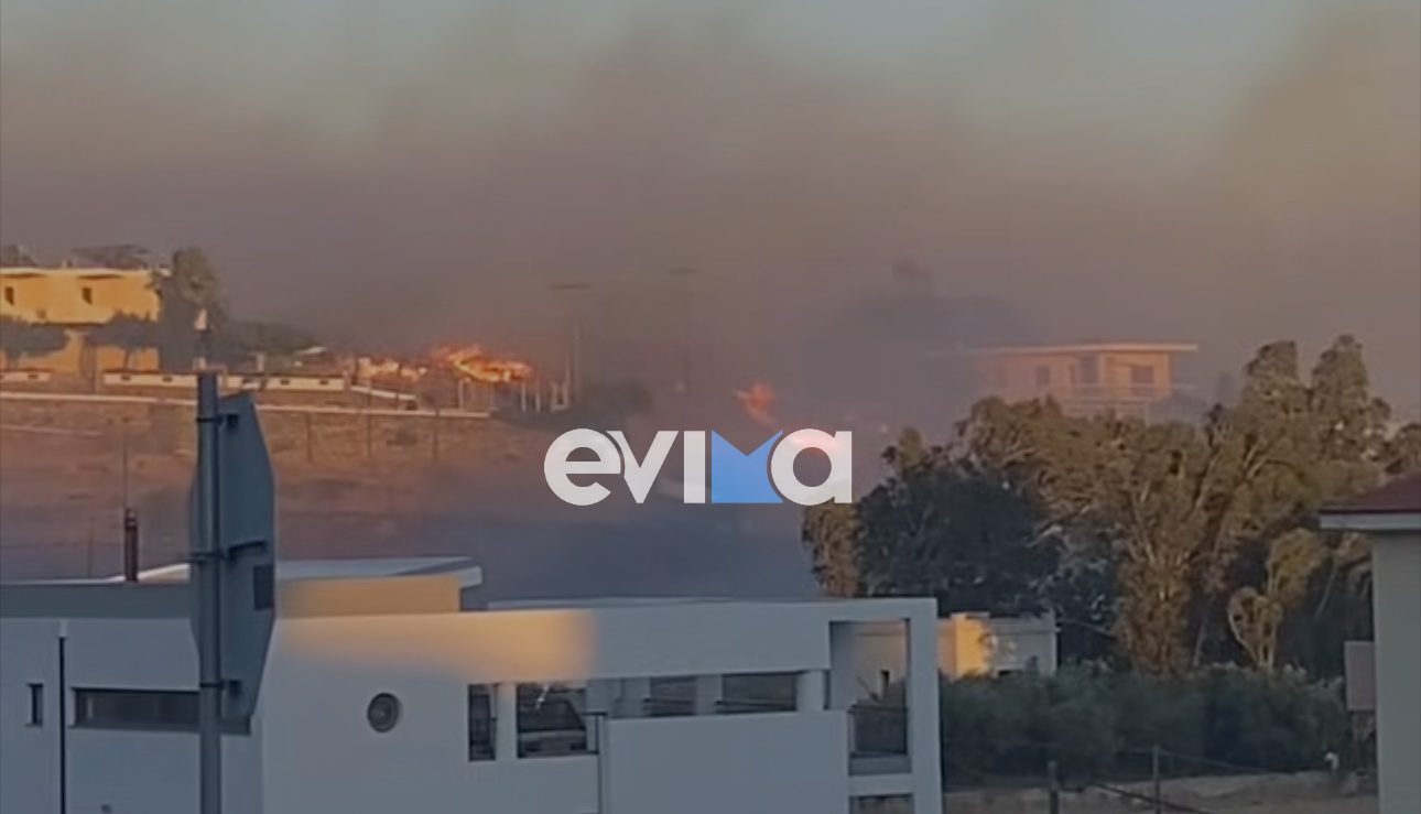 Φωτιά στην Κάρυστο – Μήνυμα του 112 για εκκένωση