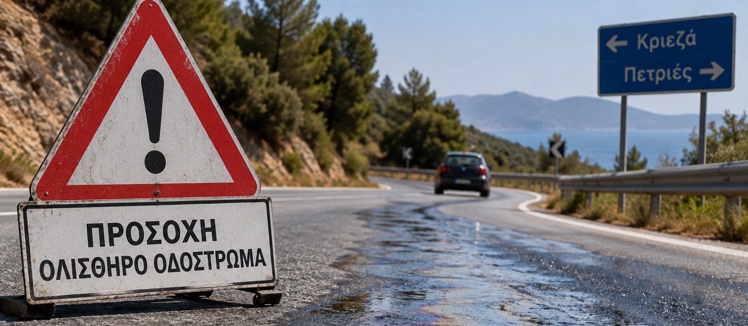 Εύβοια: Μεγάλη προσοχή σε αυτό τον δρόμο – Αναφορές για λάδια στο οδόστρωμα