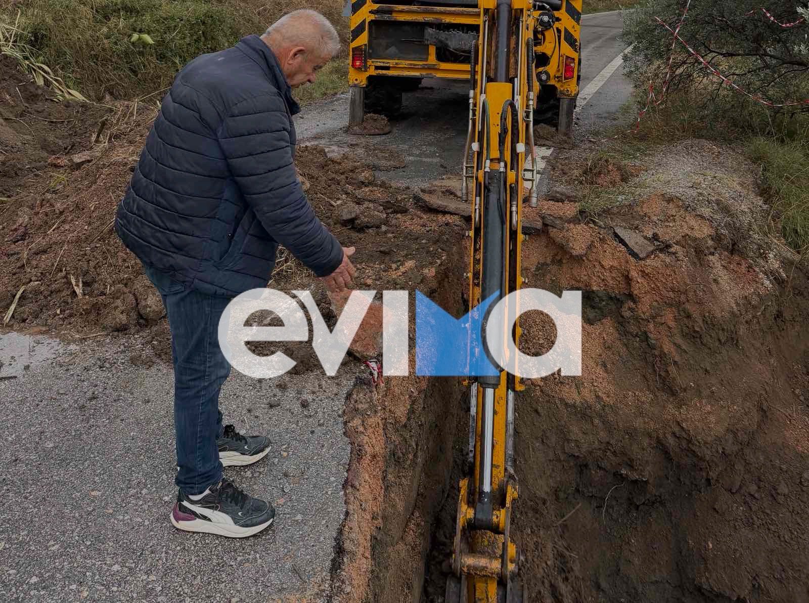 Σοβαρά πρόβλημα από την κακοκαιρία στην Εύβοια: Έπεσε δρόμος – Βίντεο