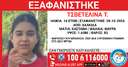 Σε συναγερμό όλη η Εύβοια με την εξαφάνιση της 14χρονης κοπέλας